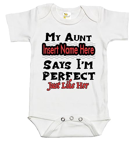 Rapunzie Custom Baby Bodysuit - My Aunt Says I'm Perfect Just Like Her Baby Clothes (0-3 Months)