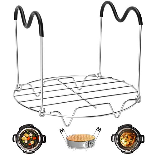 Steamer Rack Trivet with Handles Compatible with Instant Pot Accessories 6 Qt 8 Quart, Pressure Cooker Trivet Wire Steam Rack, Great for Lifting out Whatever Delicious Meats & Veggies You Cook