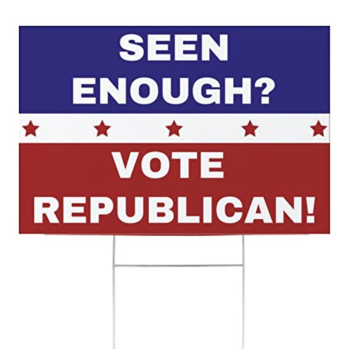 Vote Republican 2024 Yard Sign | Anti-Democrat Trump MAGA Republican Double Sided Election Garden Sign for Americans | Made in USA 12 X 18' Lawn Decoration