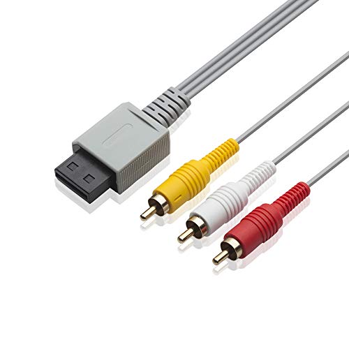 AV Cable for Wii Wii U, TENINYU 6FT Composite 3 RCA Gold-Plated Cable Cord Wire Main 480P Compatible Wii/Wii U TV HDTV Display