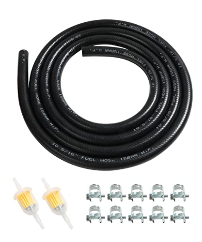 AOCISKA 6 Feet Fuel Line Hose for Small Engines,1/4' 5/16' Inch ID Fuel Line Kits with Gas Inline Fuel Filtersfor Mower, Tractor, Dirt Bike,Small Engines and Generators (8mm)