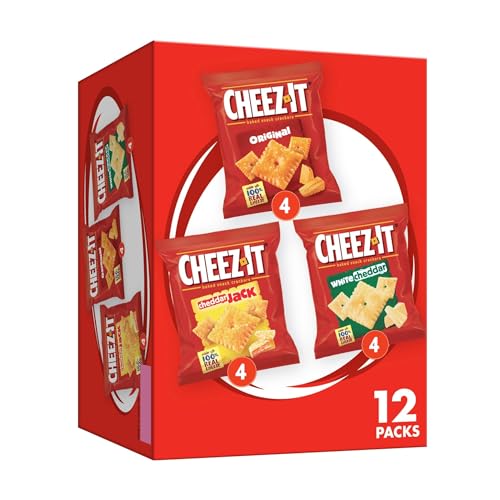 Cheez-It Cheese Crackers, Baked Snack Crackers, Lunch Snacks, Variety Pack, 12.1oz Box (12 Packs)