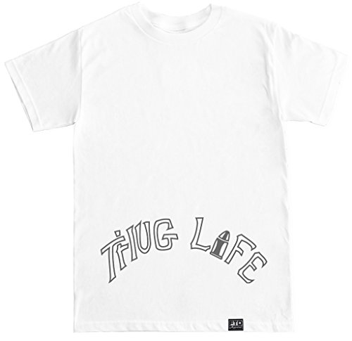 FTD Apparel Men's Thug Life T Shirt - Medium White