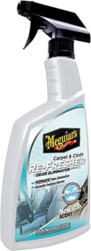 Meguiar's Carpet & Cloth Re-Fresher Odor Eliminator Spray, Fresh New Car Smell – 24 Oz Spray Bottle