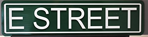 E STREET METAL STREET SIGN 6 x 24 THUNDER ROAD ASBURY PARK THE BOSS SPRINGSTEEN BORN TO RUN MUSIC BAND NEW JERSEY FAN WALL ART GIFT BAR MAN CAVE RESTAURANT SHOP GARAGE HOME OFFICE