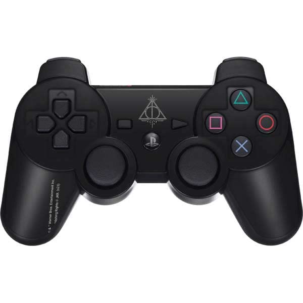 Skinit Decal Gaming Skin Compatible with PS3 Dual Shock Wireless Controller - Officially Licensed Warner Bros Deathly Hallows Symbol Design