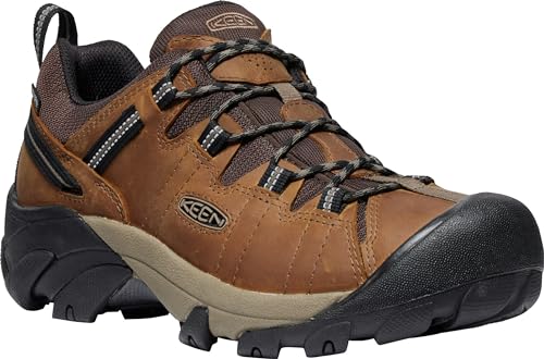 KEEN Men's Targhee 2 Low Height Waterproof Hiking Shoes, Bison/Brindle, 11.5