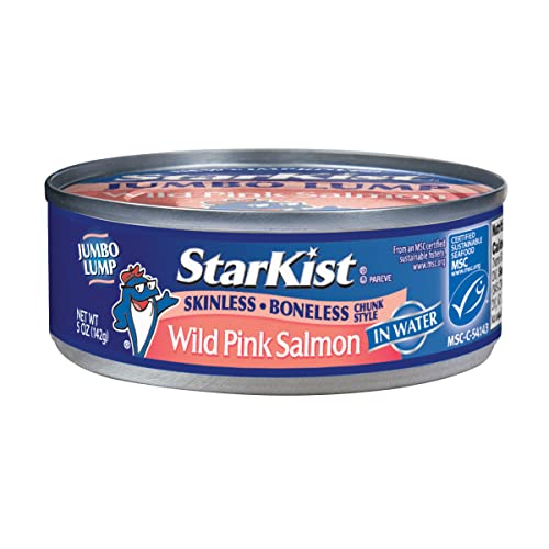 StarKist Wild Pink Salmon, Skinless, Boneless, 5 Ounce (Pack of 12)