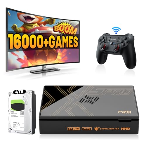 Kinhank Super Console X5 PRO Retro Game Console with 16000+Games,Emulator Console with Game&TV System,Rock Chip RK3588S,8K UHD Output,Wireless Controllers