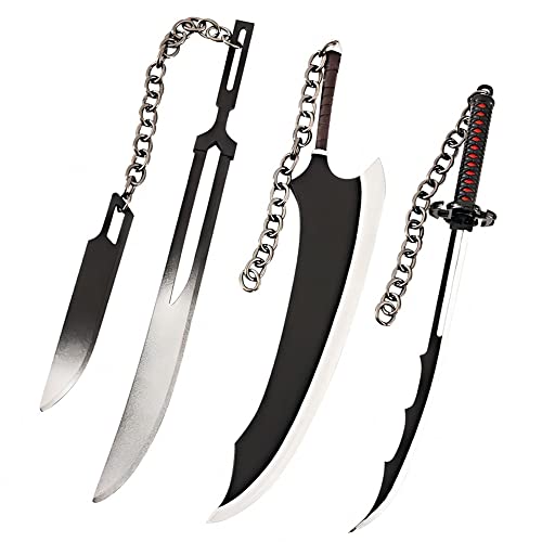 3Pcs Ichigo Zangetsu Set - Bankai The True Tensa Zangetsu and Dual Zangetsu Blades - Anime Cosplay Gifts for Kids Teens Women Men and Fans