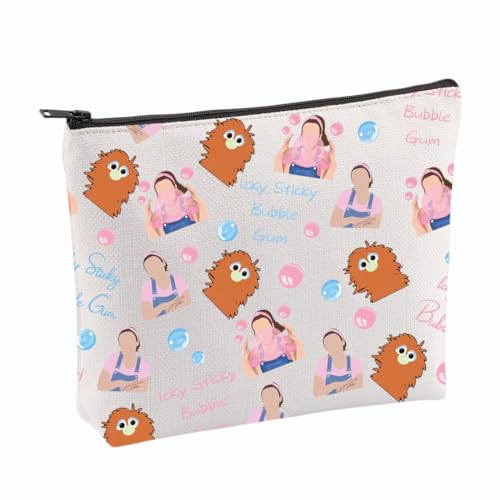 VAMSII Icky Sticky Bubble Gum Zipper Pouch for Fans Friends Birthday (beige)