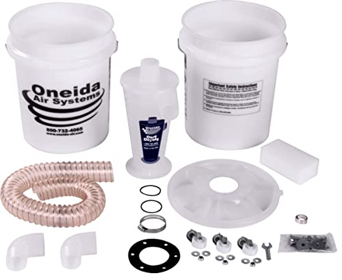Oneida Air Systems Dust Deputy Deluxe Cyclone Separator Kit with Collapse-Proof Buckets for Wet/Dry Shop Vacuums (DD Deluxe 5-Gal)