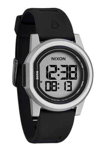 NIXON Disk A1370 - Gunmetal/Black/Positive - 100m Water Resistant Men's Digital Watch (39mm Watch Face, 20mm Silicone Band)