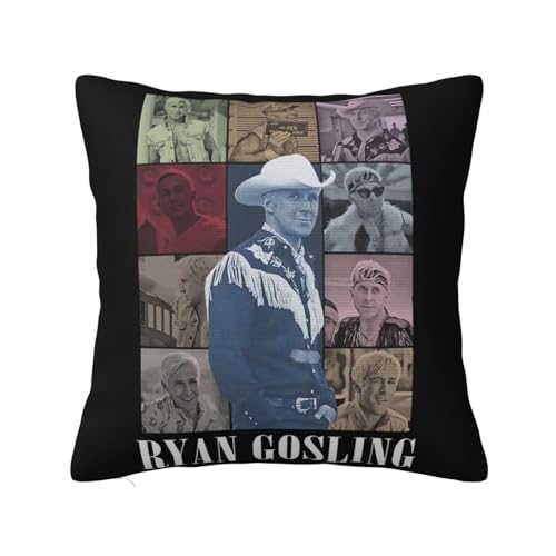 EMIGRESS Ryan Gosling Throw Pillow Covers Square Throw Pillow Case Print Graphic Decorative Pillowcase for Bedroom Sofa Living Room 16'X16'
