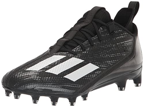 adidas Men's Adizero Scorch Football Shoe, Black/White/Black, 10.5