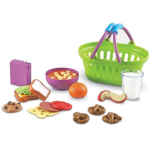 Learning Resources New Sprouts Lunch Basket, Pretend Play Food, 18 Piece Set, Ages 18 mos+