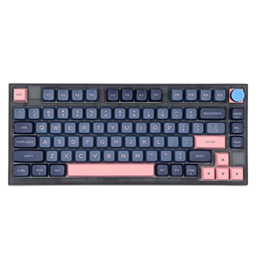 EPOMAKER SKYLOONG GK75 Lite Gasket-like Mount Wired Gaming Keyboard with A Rotary Knob, Hot Swappable Mechanical Keyboard, Programmable Custom Keyboard, for Win/Mac (Blue Pink, Gateron Optical Yellow)