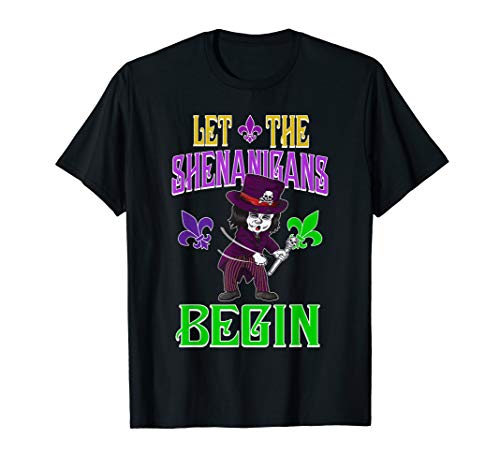 Let The Shenanigans Begin Mardi Gras Flossing Voodoo King T-Shirt