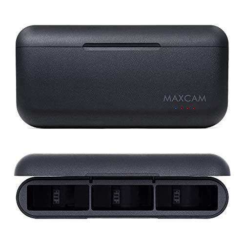 MAXCAM Power Triple Battery Charger for GoPro HERO12/HERO11/HERO10/HERO9 Enduro Battery Black