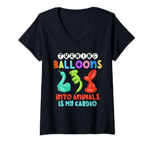 Balloon Animal Twister Party Cardio Balloon Artist V-Neck T-Shirt