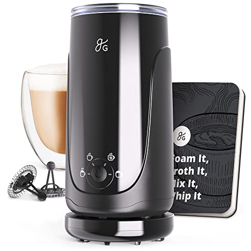 Greater Goods Instant Milk Frother, Perfect Froth Foam for Coffee, Espresso, and More, Electric Steamer and Frother with 4 Easy to Use Modes, Designed in St. Louis