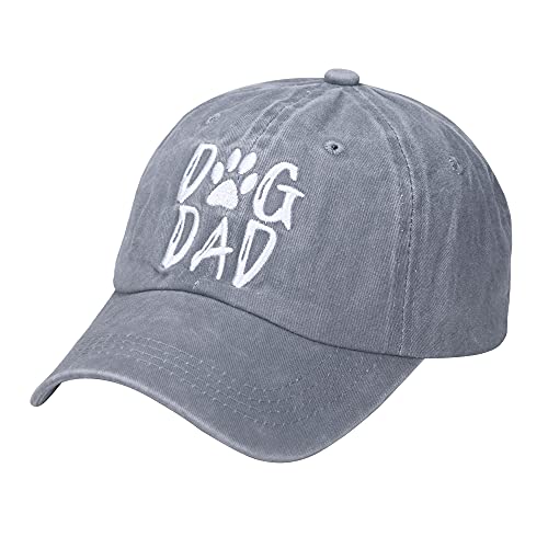 Waldeal Men's Dog Dad Washed Adjustable Baseball Cap Dog Lover Hat