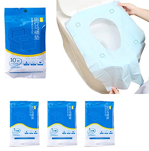 20 Pcs Extra Large 23.6 Inch x 15.8 Inch Blue Disposable Toilet Seat Covers Individually Wrapped Travel Essentials, for Public Restrooms Airplane Camping (blue, 20pcs)