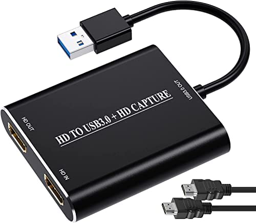 HDMI Video Capture to USB 3.0, Game Capture Card Switch, 4K Capture Card for Streaming, Record in 1080P60FPS with Ultra-Low Latency on PS4 PS5 Xbox Camcorder OBS, PC Mac Linux Windows Compatible
