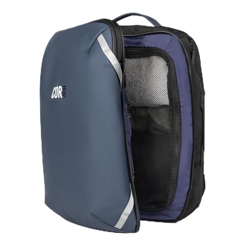 COR Surf Flight Approved Carry On Travel Backpack with Secret Passport Pockets | Carry-On Luggage Backpack for Men and Women | The Island Hopper (28L, Navy Blue)