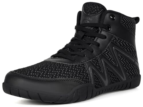 Sisttke Mens Wrestling Shoes Fighting Sports Lightweight Boxing Shoes for Adults Black/11Wide