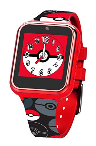 Pokemon Pokeball Touchscreen Kids Smart Watch by Accutime - Red Interactive Educational Toy Watch with Camera, Alarm, Calculator for Boys & Girls - POK4230AZ