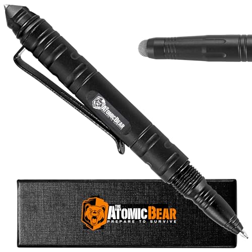 The Atomic Bear Defender Pen - Ballpoint EDC Pens for Tactical Gear with Glass Breaker – Pen for Police, Military, EMT