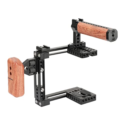 CAMVATE Universal Adjustable Camera Cage Fit for Right Handle and Left Handle Camera(Only Come with Left Handle Grip) - 1726