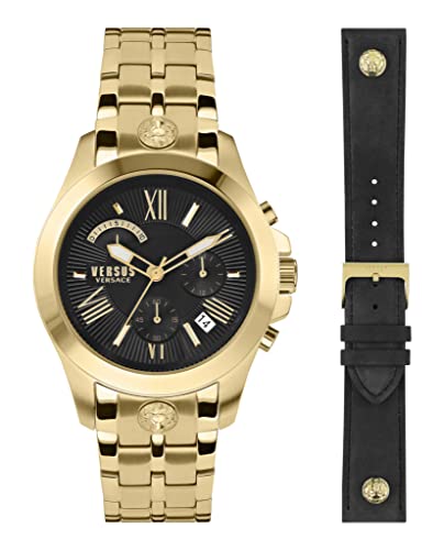 Versus Versace Mens Watches Gold 44 mm Chrono Lion Collection