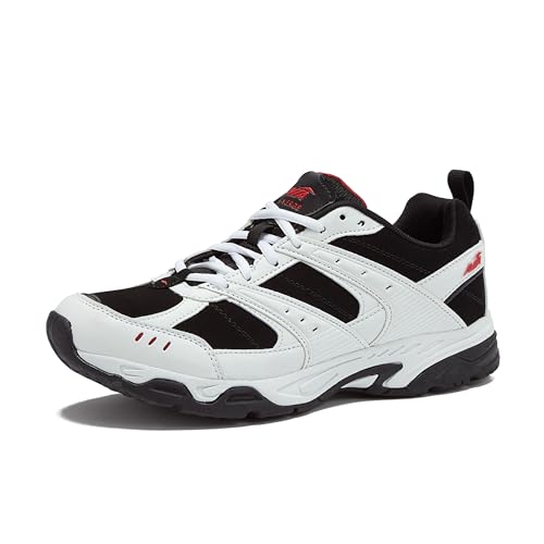 Avia Avi-Verge Mens Sneakers - Cross Trainer Mens Tennis Shoes, Pickleball or Walking Shoes for Men, White/Black/Red, 10 X-Wide