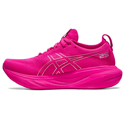 ASICS Women's Gel-Nimbus 25 Running Shoes, 7, Pink Rave/Pure Silver