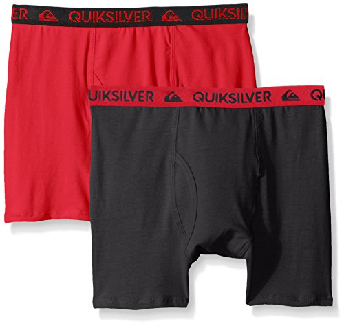 Quiksilver Little Boys' Boxer Brief, Red/Gray, Small/6/7 (Pack of 2)