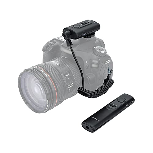 Camera Remote Shutter Release Wireless: [164'] Radio Control Accessories for Canon Rebel T7 T6 T5 T8i T7i SL3 EOS R RP R100 R7 R6 Mark II 90D 80D 70D 2000D, with AAA Battery & Removable Tripod Clip