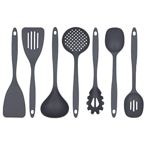 Glad Cooking Kitchen Utensils Set – 7 Pieces, Nylon Tools for Nonstick Cookware, Gray