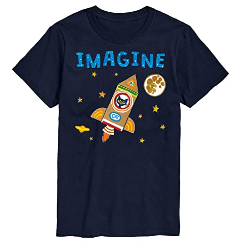 Pete the Cat - Imagine Space Rocket - Men's Short Sleeve Graphic T-Shirt - Size 4X Big and Tall Navy