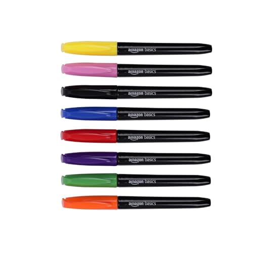 Amazon Basics Fabric Markers, Assorted Colors, 8-Pack