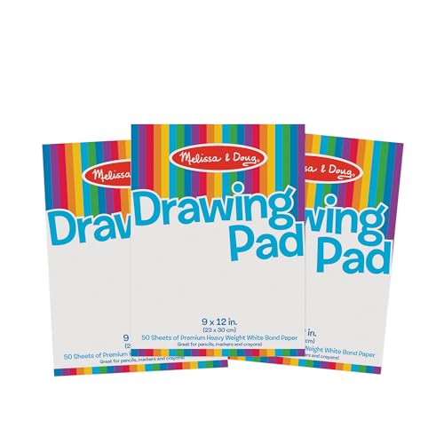 Melissa & Doug Drawing Paper Pad (9 x 12 inches) - 50 Sheets, 3-Pack - FSC Certified