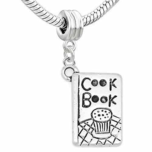Sexy Sparkles Cook Book Dangle Charm Bead for Snake Chain Charm Bracelet
