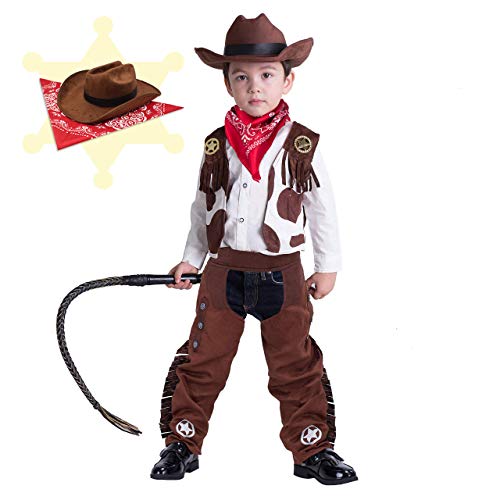 Spooktacular Creations Cowboy Costume Deluxe Set for Kids Halloween Party Dress Up,Role Play and Cosplay (S(5-7yr))