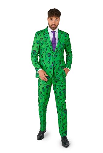 SUITMEISTER Men's Costume - The Riddler DC Characters Slim Fit Suit - Green