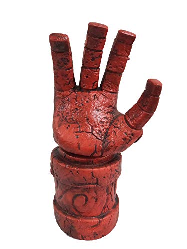ZMJ Hellboy Mask with Hair Right Hand Glove Halloween Costume Latex (Glove,red)