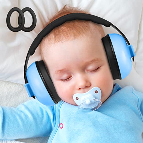 Baby Headphones Noise Cancelling, Toddler Travel Essential. Infant Hearing Protection Must Have Items. Sound Proof Ear Plugs for Babies. Newborn Earmuffs Airplane Accessories.Plane Traveling Gear