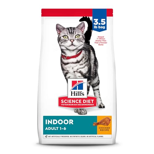 Hill's Science Diet Dry Cat Food, Adult, Indoor, Chicken Recipe 3.5 lb Bag