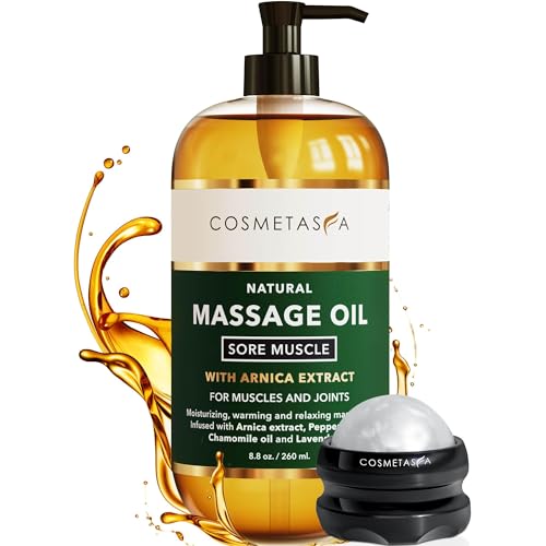 Fathers Day Gifts from Wife - Cosmetasa Massage Oil for Sore Muscles with Roller Ball - Soothes Joints & Muscles with Arnica, Lavender Oil, Peppermint Oil & Chamomile Extract