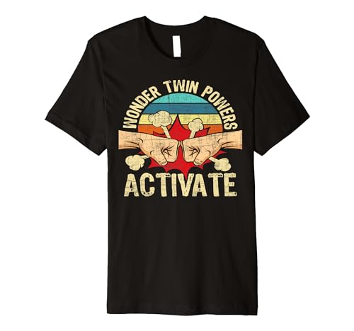 Wonder Twin Powers Activate Vintage Twin Brother Sister Gift Premium T-Shirt